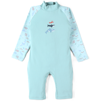 A2410400 COCON BOY Combi UV Bleu Aqua imprimé marin Archimède