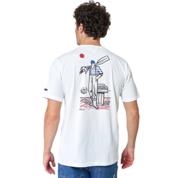 T-SHIRT Marin Hommes Dessin Pêcheur A1933 de BATELA