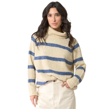 Pull maille Rayé Col Montant A2552 Femmes de BATELA