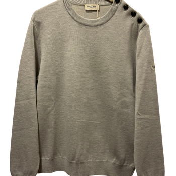 Pull Marin Uni KLASEL Hommes Boutons Epaule ROYAL MER