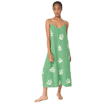 Robe Femmes A1975 en Lin Bretelles Fines BATELA