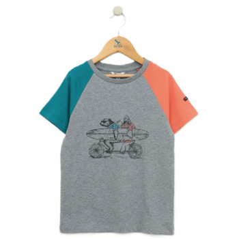 Tee-Shirt Enfants Planche Surf Bicolore N1956 BATELA