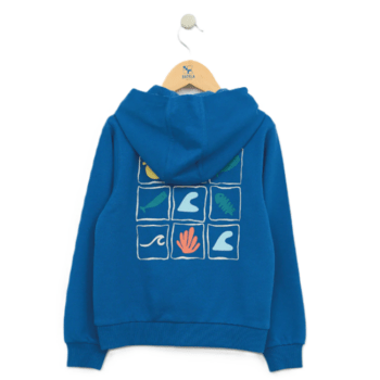 Sweat Zip à Capuche Enfants imprimé Dos plage N1964 BATELA