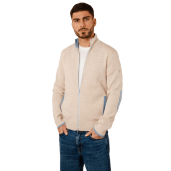 Cardigan ORSON zippé Hommes en Merinos ROYAL MER